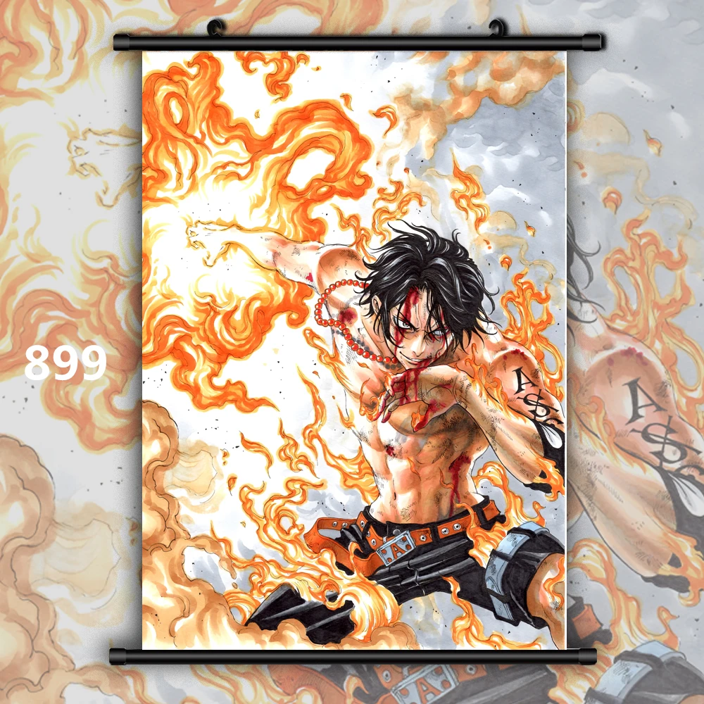 899 One piece Portgas D Ace Луффи Аниме Манга настенный плакат свиток - Цвет: 899