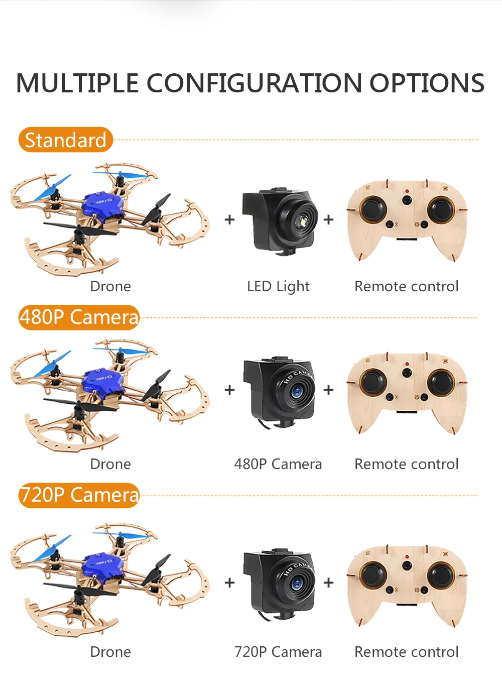 Новейший мини DIY FPV RC Дрон деревянный Квадрокоптер с камерой HD VS ZMR250 QAV250 для детского подарка