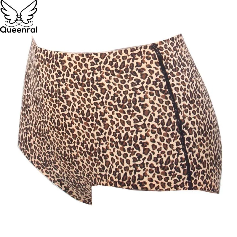 Queenral Большие размеры M L XL XXL XXXL Трусы бесшовное нижнее белье, трусы, нижнее белье Для женщин белье сексуальное Высокая Талия леопардового цвета из хлопка; нижнее бельё