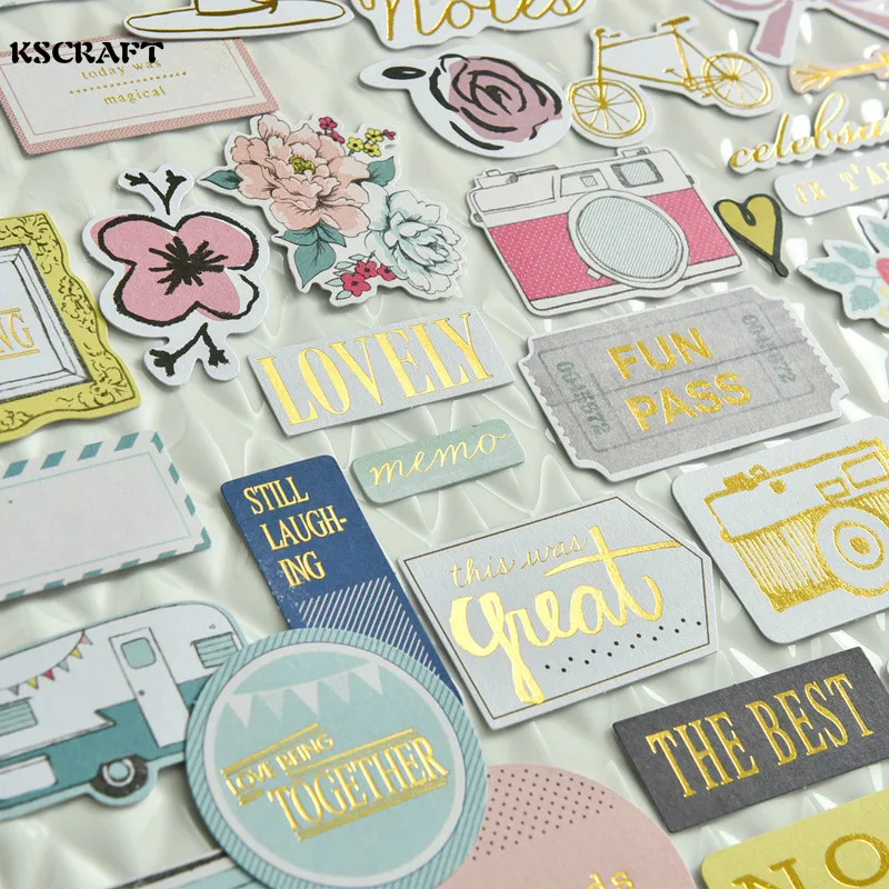 KSCRAFT 40pc дорожный рекордер кардшток высечки для скрапбукинга счастливый