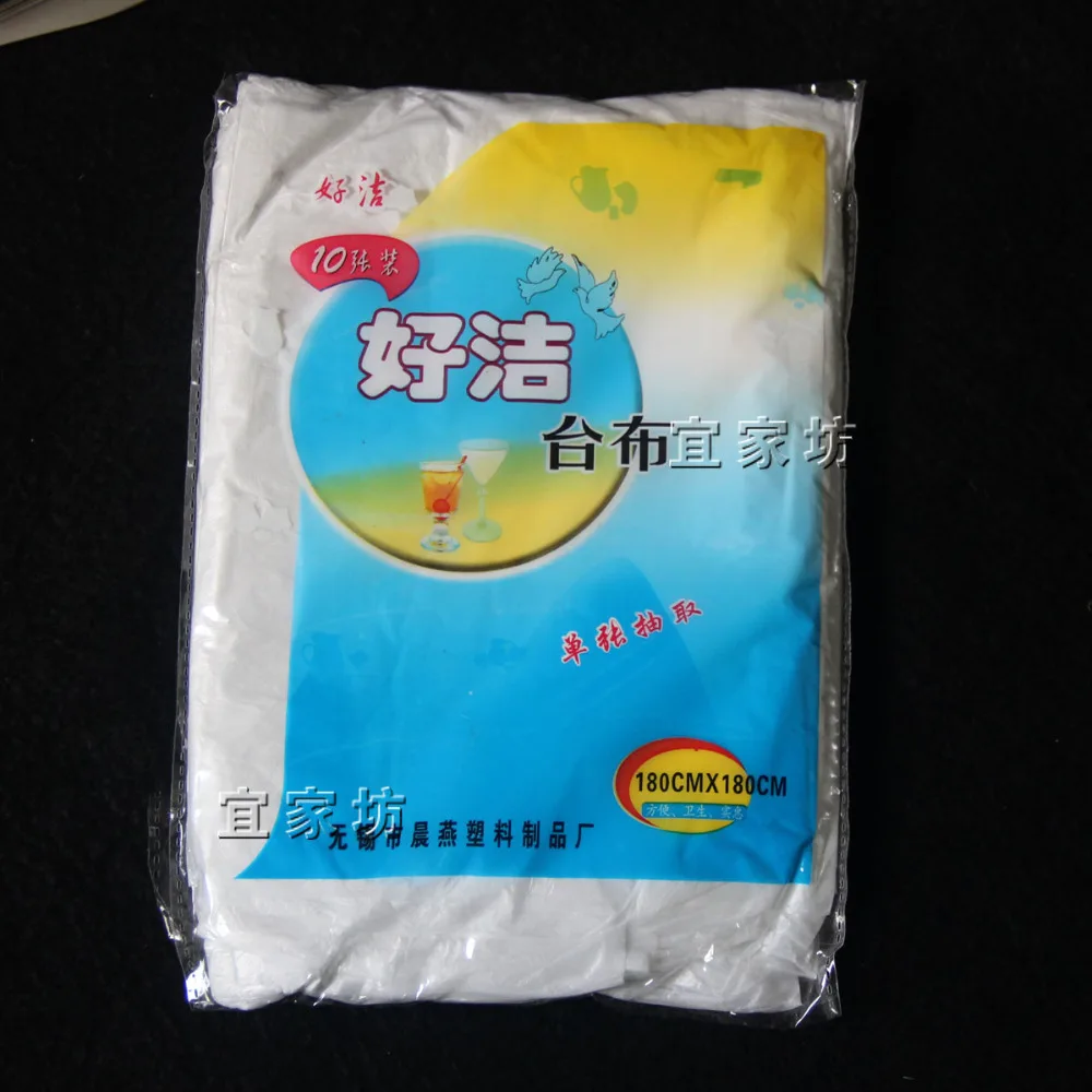 Однотонная Современная Квадратная Белая одноразовая скатерть из полиэтилена