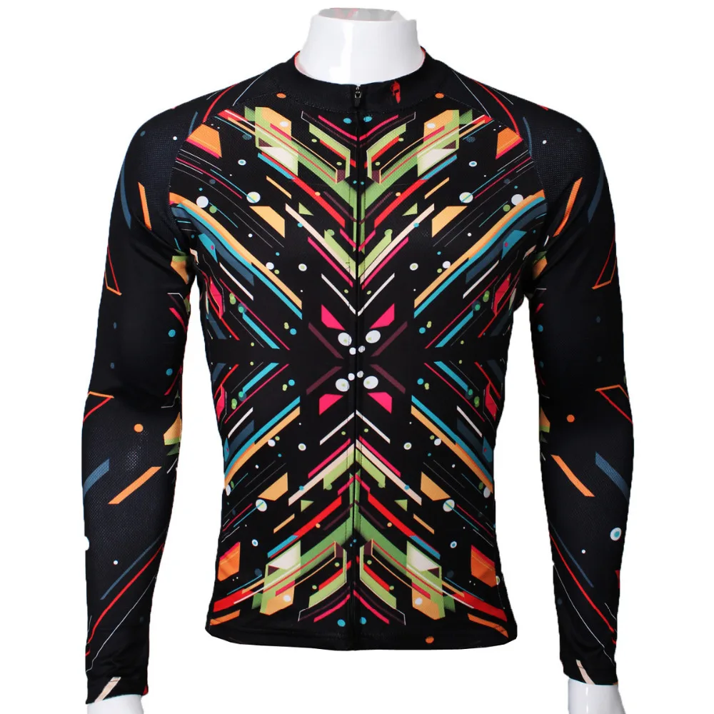 Футболка мужская с длинным рукавом мозаичная симметричная дышащая одежда из