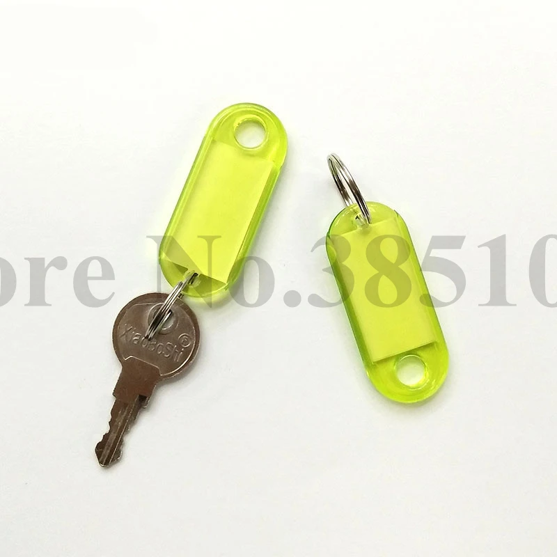 Yellow 5 шт./партия 50 мм " Пластиковые Брелоки для ключей ID бирки для связки ключей брелок разъемное кольцо для путешествий для багажа - Цвет: Yellow