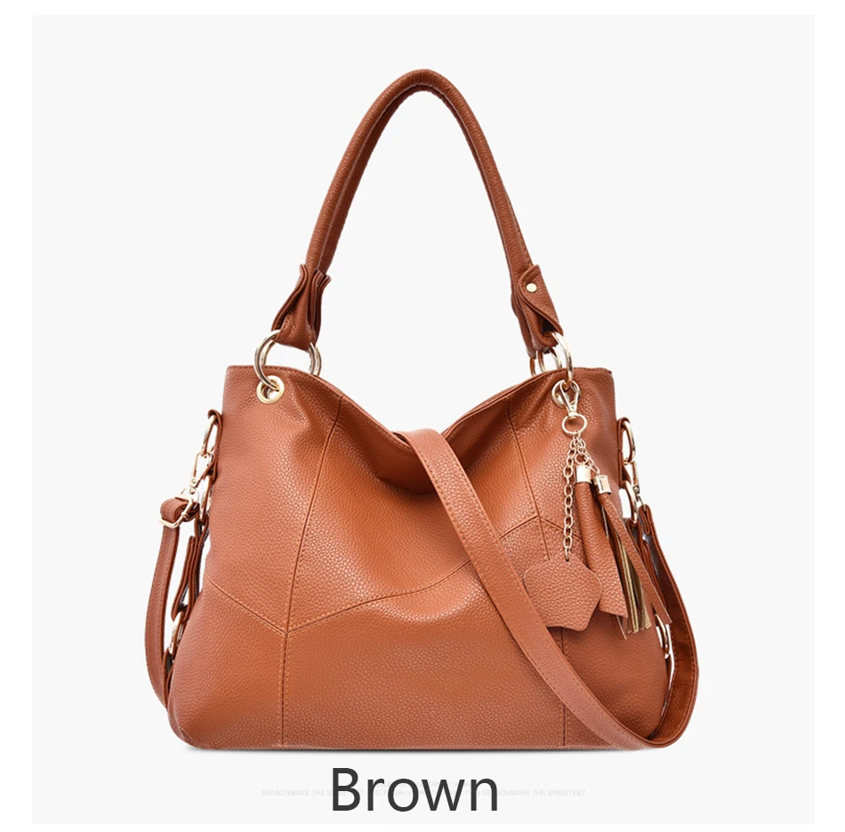 Luxury Designer Women Leather Handbags Vintage Female Shoulder Bags Tassel High Quality Handbag Ladies Large Tote Bag Sac a Main