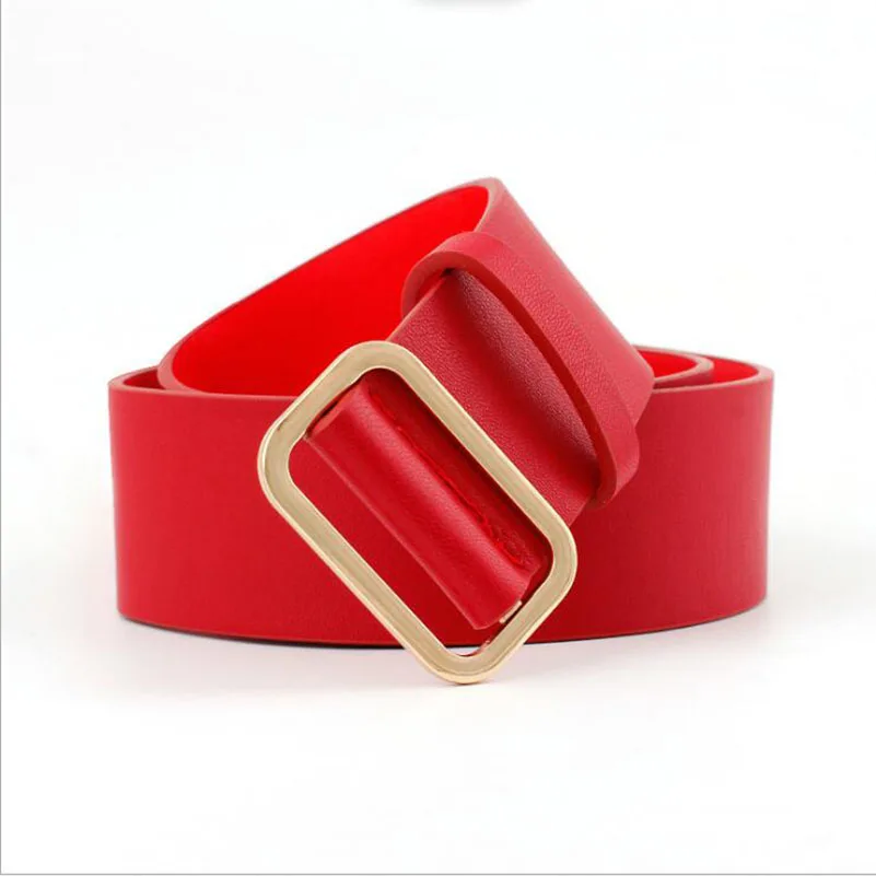 Новинка 2018 женский черный красный коричневый широкий из искусственной кожи