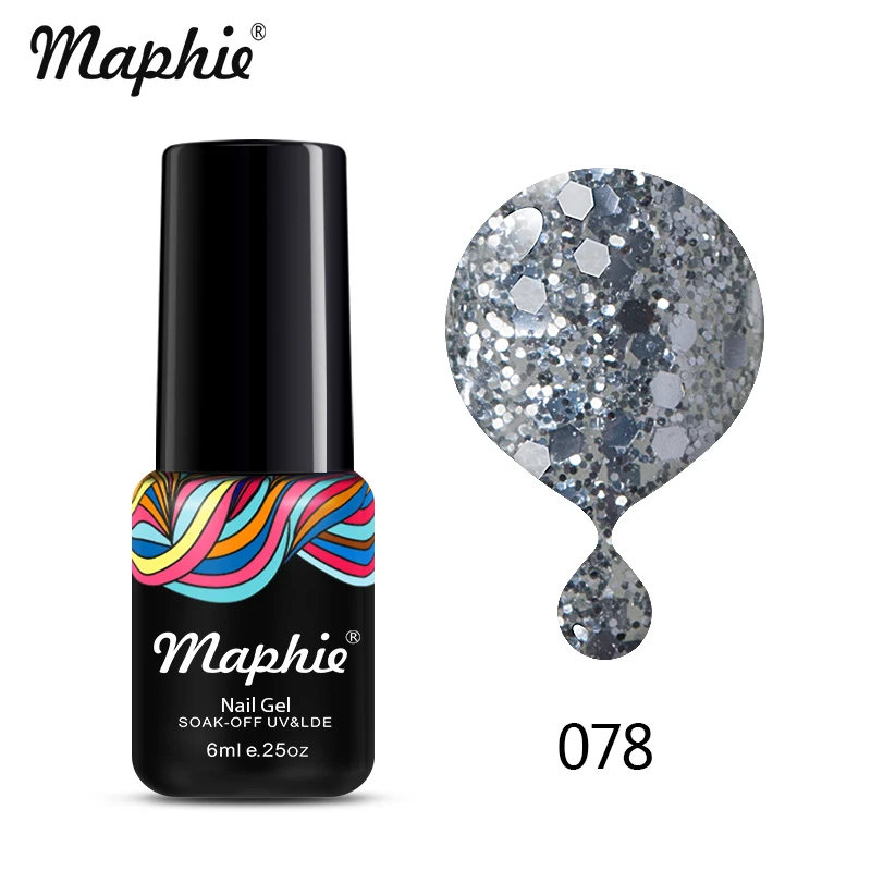 078 Maphie 6 мл бриллиантовый блеск с ультрафиолетовым свечением Гель-лак для ногтей великолепный блеск светодиодный лак для ногтей лак для нейл-арта розовый цвет УФ Гель-лак для ногтей - Цвет: 078