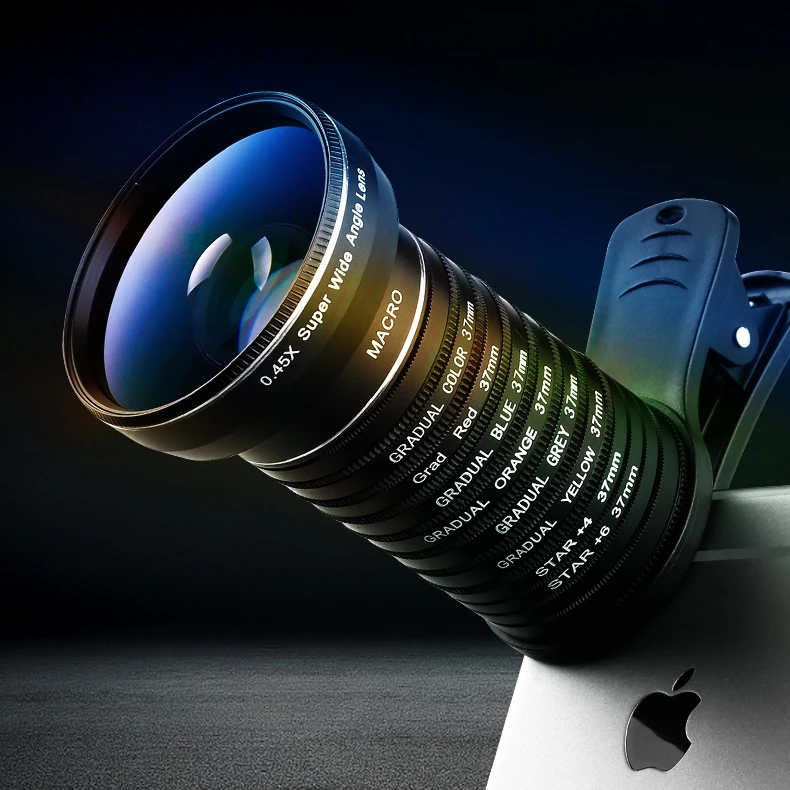 

13 in1 HD CPL Star Phone Lens 20X Macro Lenses Wide Angle Lens Graduated Color Lens for iPhone Xs Max X 8 7 For Huawei Piexl 2