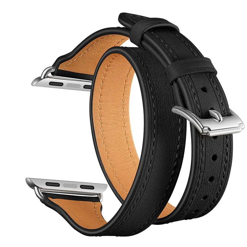 4 цвета элегантный 44 мм 40 мм двойной тур натуральная кожа ремешок для Apple Watch Series 4 3 2 1 Женский браслет кожаный ремешок