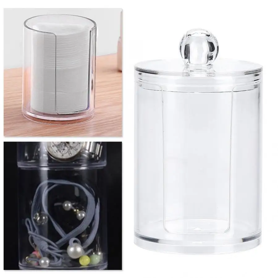 Органайзер из хлопка для макияжа Круглый акриловый держатель ватных палочек