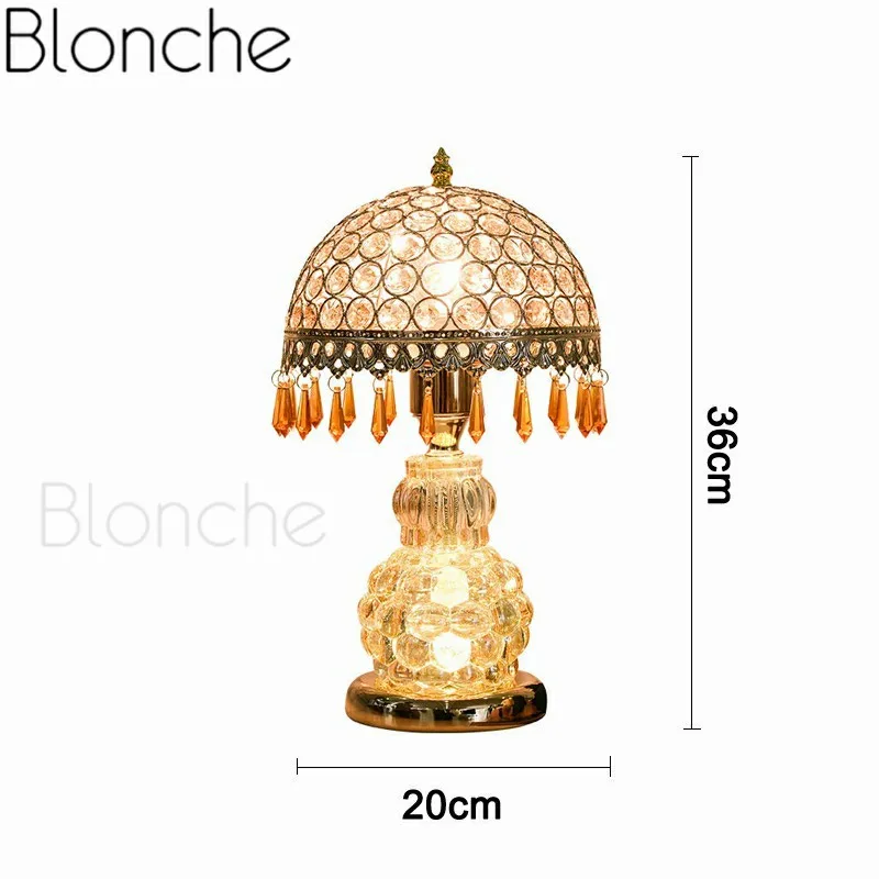 Нордическая современная Хрустальная настольная лампа в форме тыквы настольный