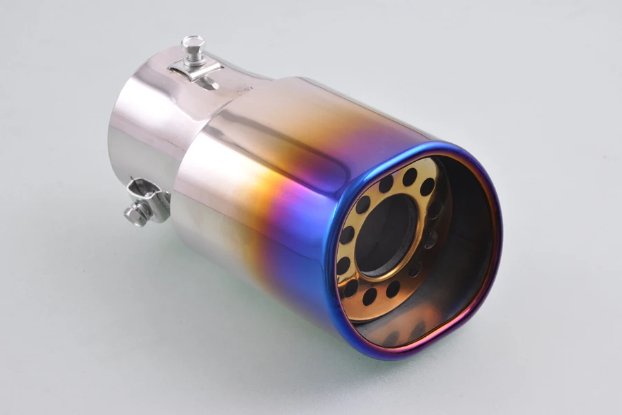 

For Dazzle Half Burnt Blue Exhaust Muffler Silencer Tail Tip Pipe 35-65mm Inner [QPA138]