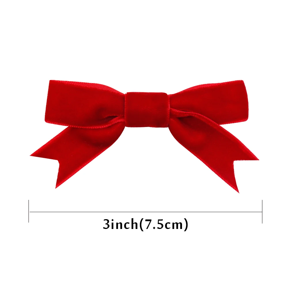 Детские Бархатные заколки для волос с бантом 2 шт./лот 3 дюйма однотонные