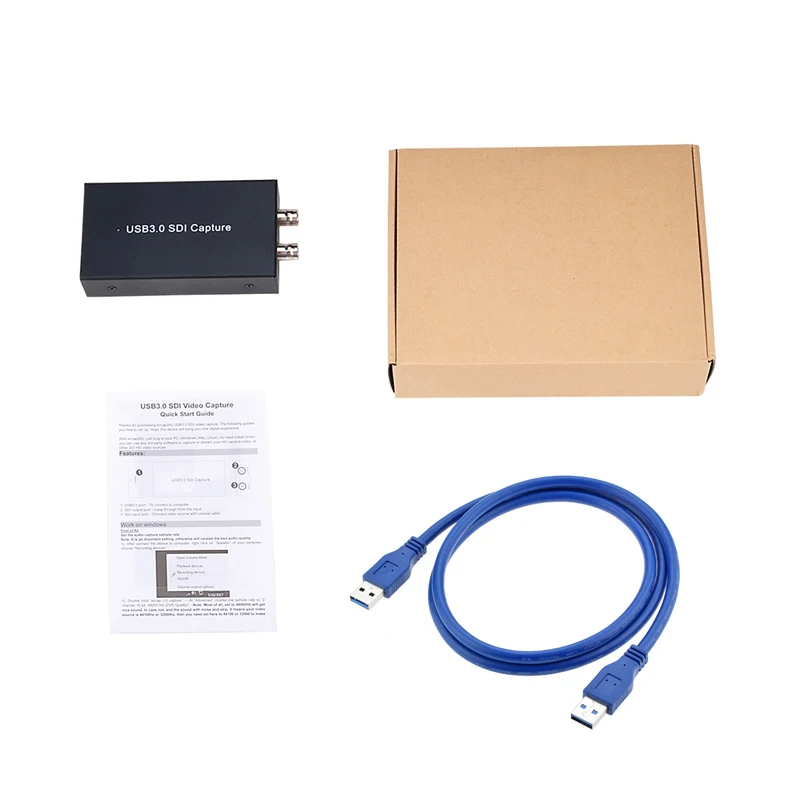 Black with Packing SDI to USB 3.0 Video Capture Card Recorder Box HD 1080P 60 Game Recording to PC for PS4 Host Camcorder Outdoor Live Streaming - Цвет: Black with Packing
