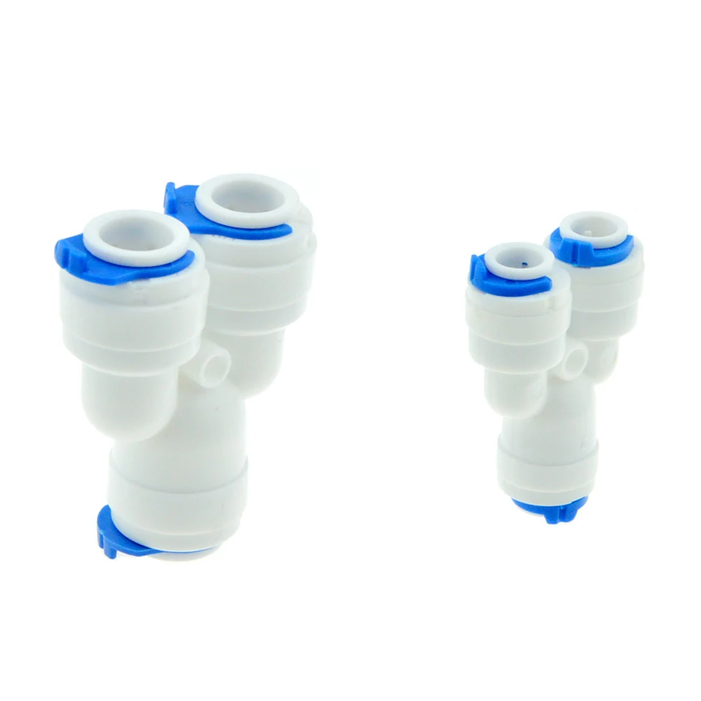 Reverse Osmosis System Y Fitting Quick Coupling Equal 3 Way 1/4&quot 3/8&quot OD RO Water Hose Tube Plastic Connector | Обустройство
