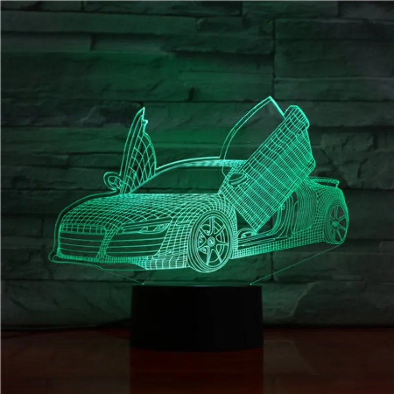 3D ночной Светильник Led Настольная лампа Luminaria крутой автомобильный светильник