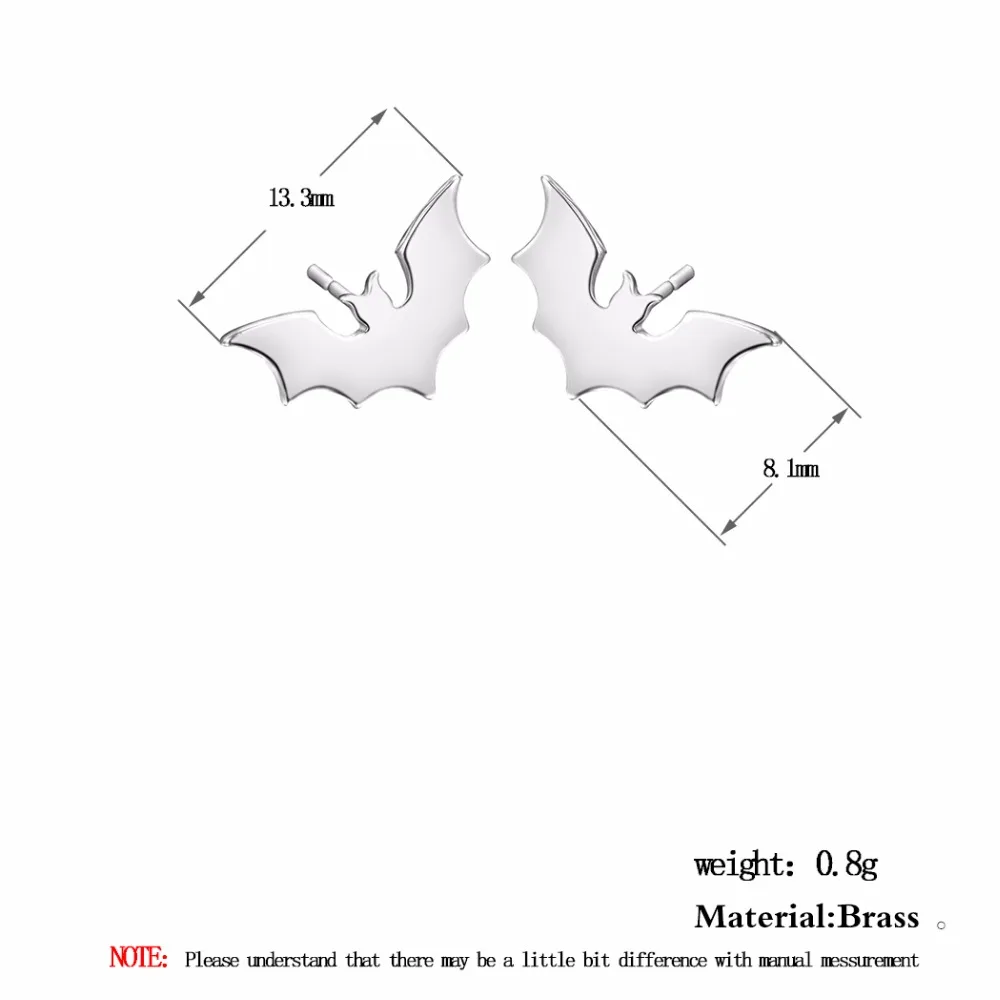 Женские серьги гвоздики с летучими мышами|Серьги-гвоздики| |