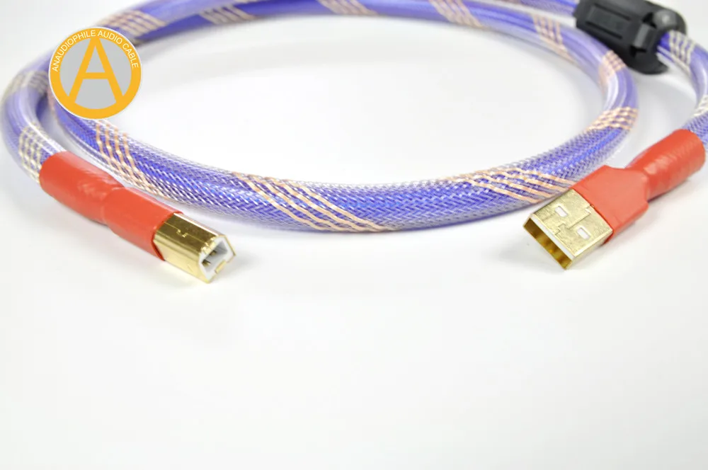 USB кабель Hi Fi Type A B usb для передачи данных аудиокабель 5N OFC толстый посеребренный