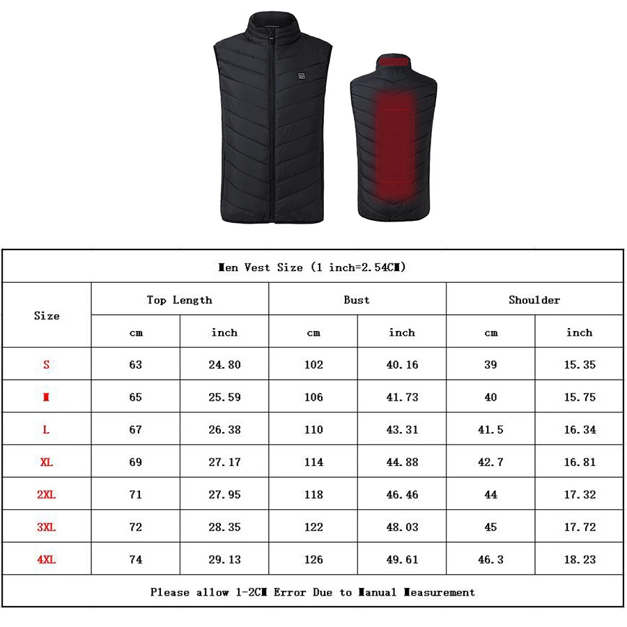 Men Winter Thick USB Heating Cotton Vest Outdoor Sleeveless Windbreaker Hiking Camping Trekking Climbing Fishing Hunting Jackets | Спорт и