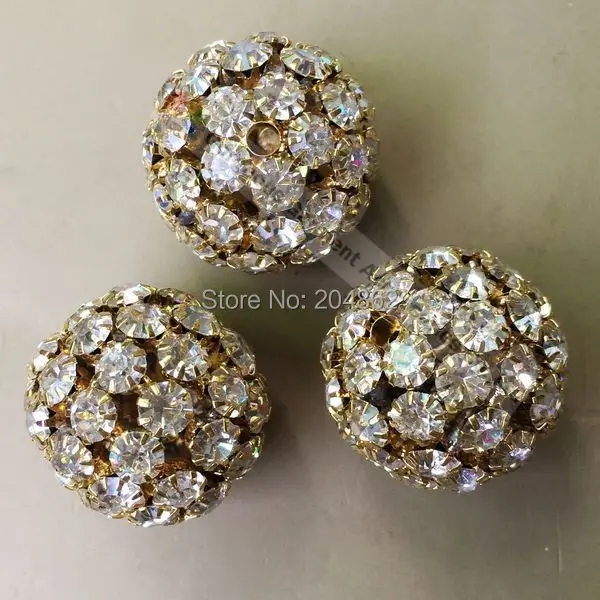 Золотые металлические блестящие чешские прозрачные бусины 30 мм из страз для