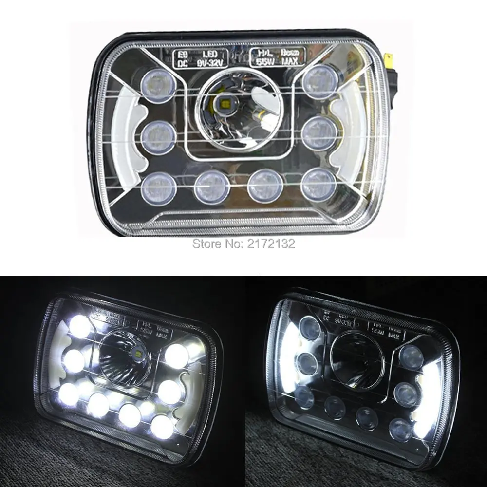 

1pair H4 7x6 inch 55W Led High/low beam used led truck headlight for truck van Dongfeng car