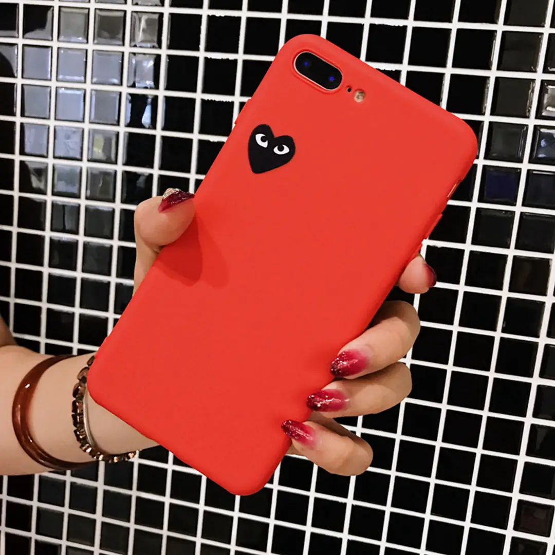 IMIDO простой Love Eye чехол для телефона iPhone XS матовые Симпатичные из мягкого ТПУ
