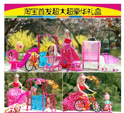 Новый Рождественский подарок игровой домик игрушки для детей мебель куклы 26