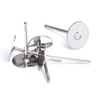 Гвоздики для сережек серебристого цвета с плоским круглым основанием из нержавеющей стали, без декора, основа для бижутерии, 100 шт.лот, 3 мм, 5 мм, 6 мм, 8 мм