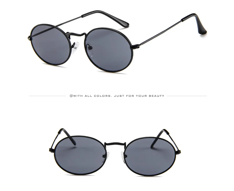 Cute Sexy Retro Oval Sunglasses Women Small Gold Black Vintage Retro Sun Glasses Female Red Eyewear For Women Driver Goggles