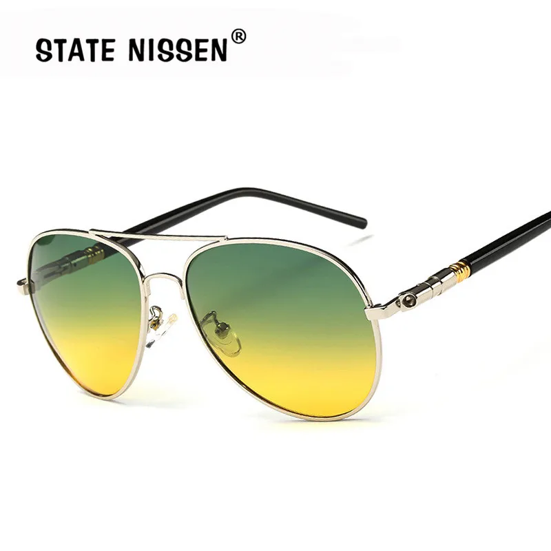 

STATE NISSEN Polarized Sunglasses Men Night Vision Glasses Brand Designer Spectacles Driving Aviation Goggles For Man Eyewear