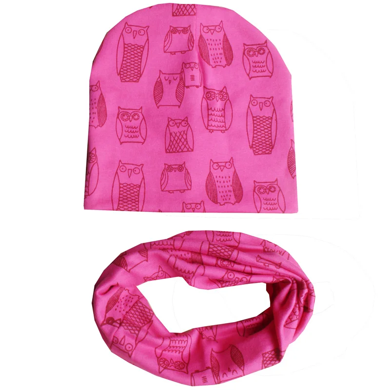 Owl Baby Girls Hats Neckerchief Cotton Kids Cute Beanies Infant Cap Accessories | Детская одежда и обувь
