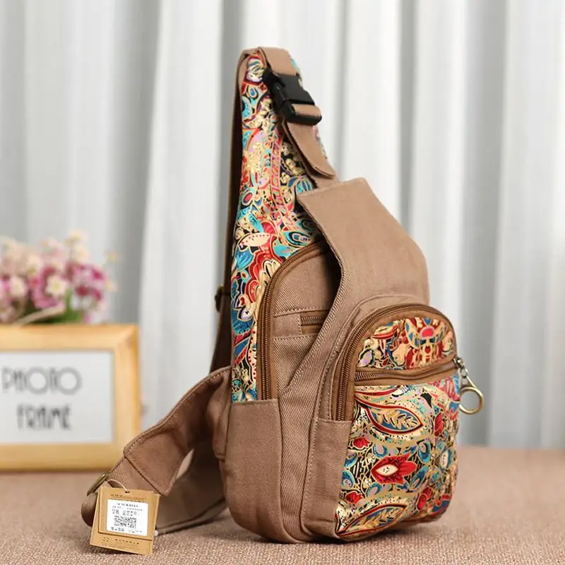 2018 Boho Стиль Холст Crossbody сумка для женщин Женский Винтаж обувь девочек груди пакет