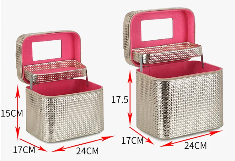 Женская большая емкость, профессиональный органайзер для макияжа, модная косметичка для туалетных принадлежностей, многослойная коробка для хранения, портативный красивый чемодан