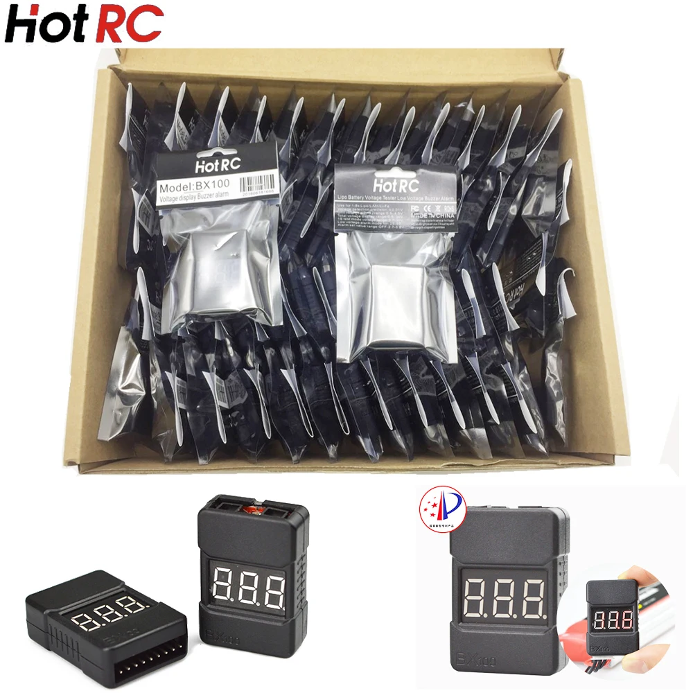 Высокое качество 50 шт./кор. Hotrc низкая Напряжение метр тестер BX100 Высокая Точность