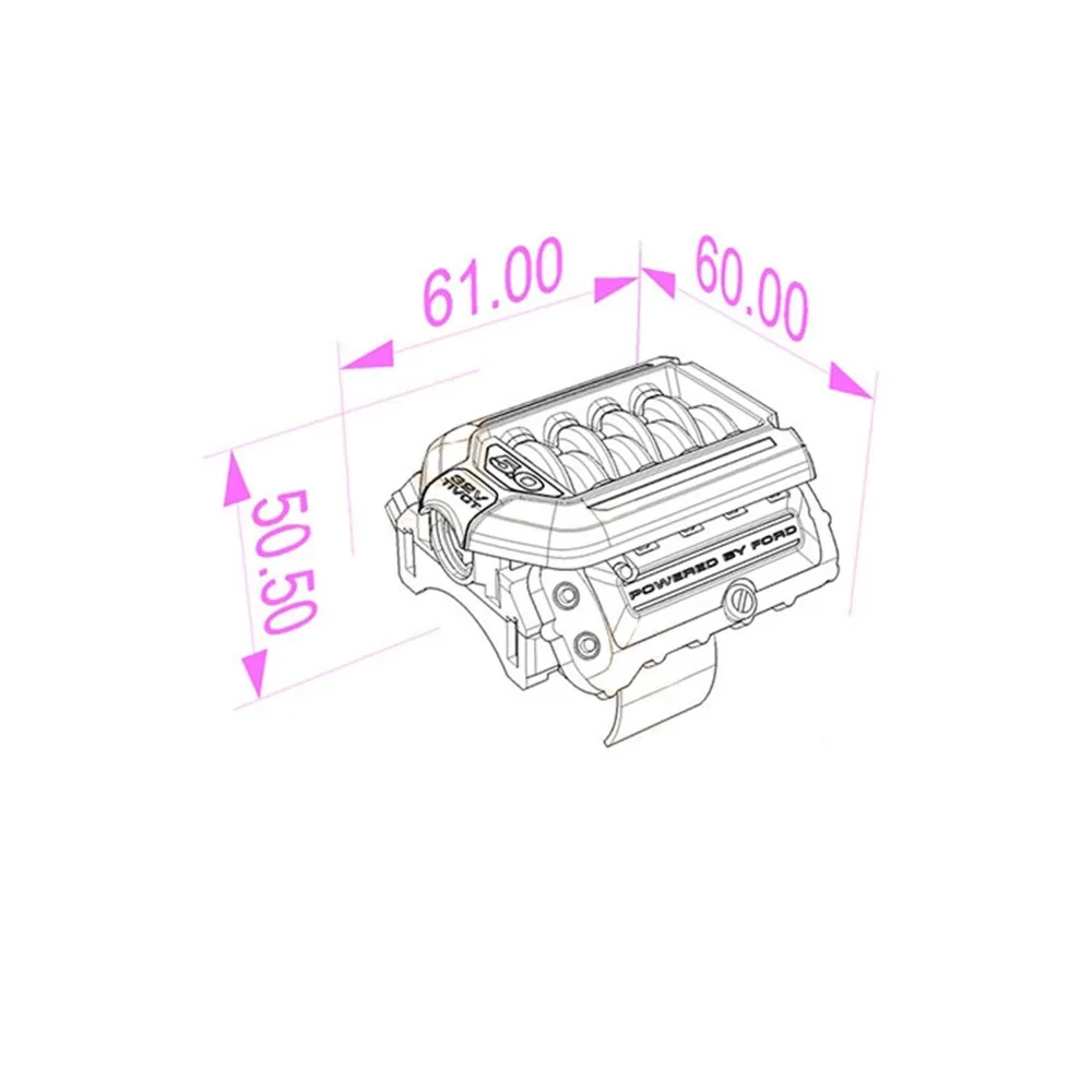 XBERSTAR Simulate F11 V8 5,0 радиатор двигателя двойной вентилятор для 1/10 TRAXXAS TRX-4 TRX4 RC Гусеничный автомобиль Запчасти Аксессуары