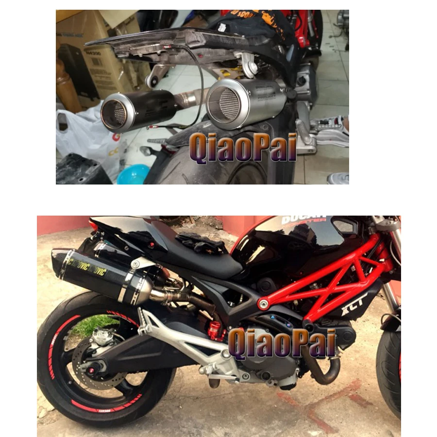 Refit Motorcycle Exhaust Link Pipe Connect Middle Ship on Adapter Mid Tube Escape for Ducati Monster 696 796 Accessories | Автомобили и