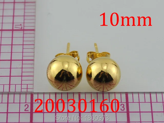 New Branded Earrings18K Gold Filled Plated Stud Earring Trendy Smooth Round Earrings Jewelry for Women | Украшения и аксессуары