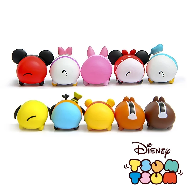 Disney Tsum 10 шт./лот 3 8 см Дональд Микки Винни утка игрушки милый эльф кукла купальные
