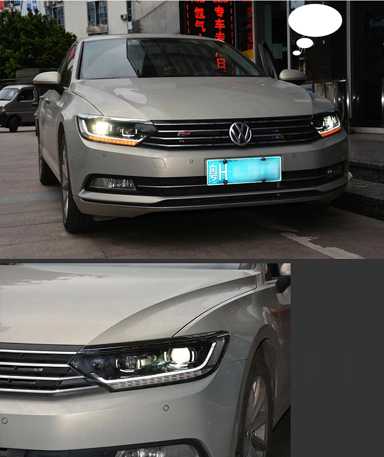 KOWELL автомобильный Стайлинг головы для VW Passat B8 EUR Verson фары Passat B8 светодиодный DRL H7 D2H Hid биксеноновый луч
