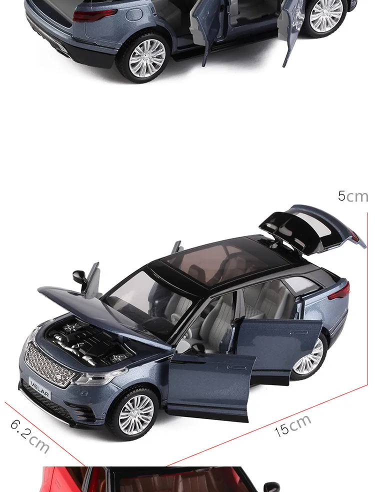 Изысканный подарок 1:32 Velar внедорожная модель из сплава, имитация литого металла звук и светильник возврат 6 дверей модель внедорожника