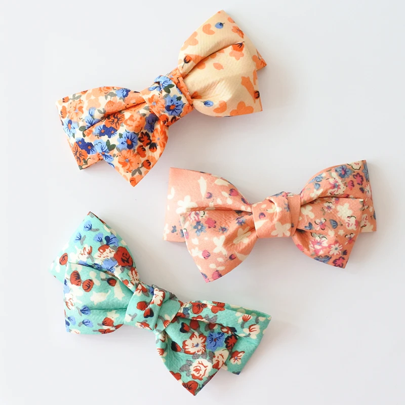 Заколки для волос с цветочным принтом девочек двухслойная Цветочная