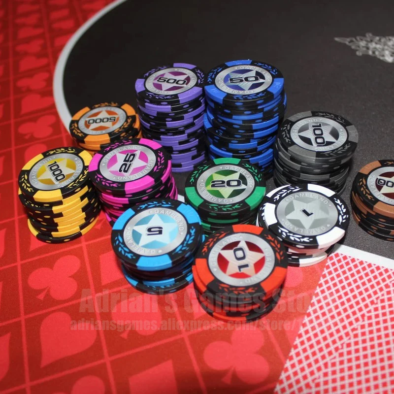 

World Series Club Poker Chips 40*3.3mm 14g Material Clay
