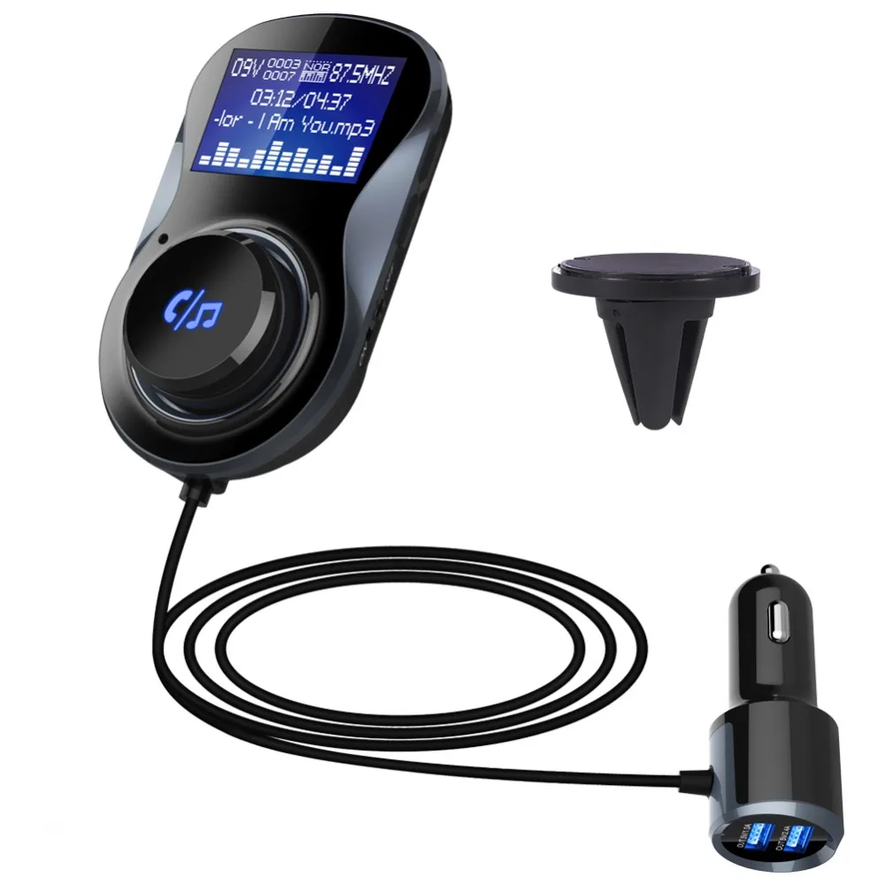 Bluetooth FM Transmitter Audio Car Mp3 Player Wireless In-Car Modulator QC3.0 Smart Dual USB Ports Support Hand-free Calling | Автомобили