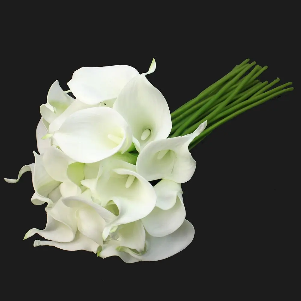 HGHO Calla Lily Свадебный Декоративный букет для вечеринки 20 головок латексный