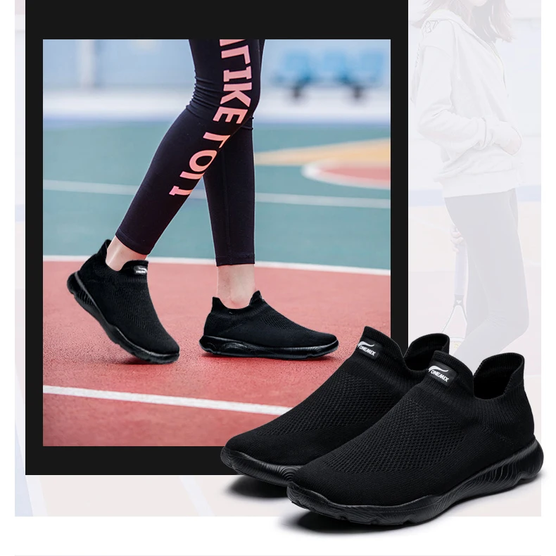 ONEMIX Unisex Sock Walking Shoes Light Weight Slip-on Sandals Knitted Breathable Mesh Athletic Casual Shoes Walking Sneakers