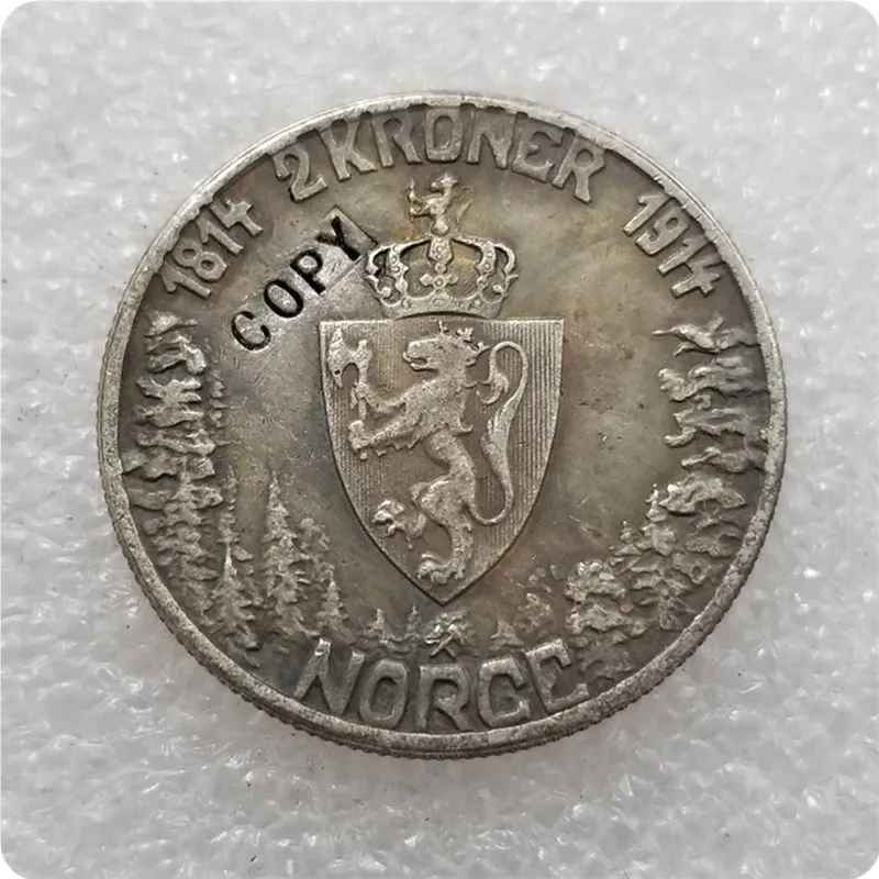 1914 норвежская копия монеты 2 kroner-Haakon VII (ЕС) | Дом и сад