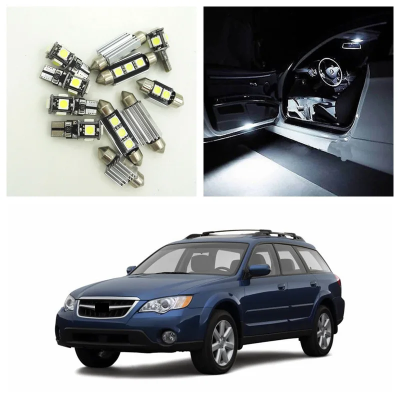 Белые автомобильные светильник ные лампы 10 шт. Посылка на 2000 2009 Subaru Outback купольная