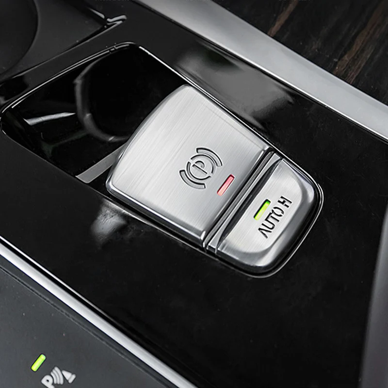 Стайлинг автомобиля центральный ручной тормоз H Кнопка крышка металлическая