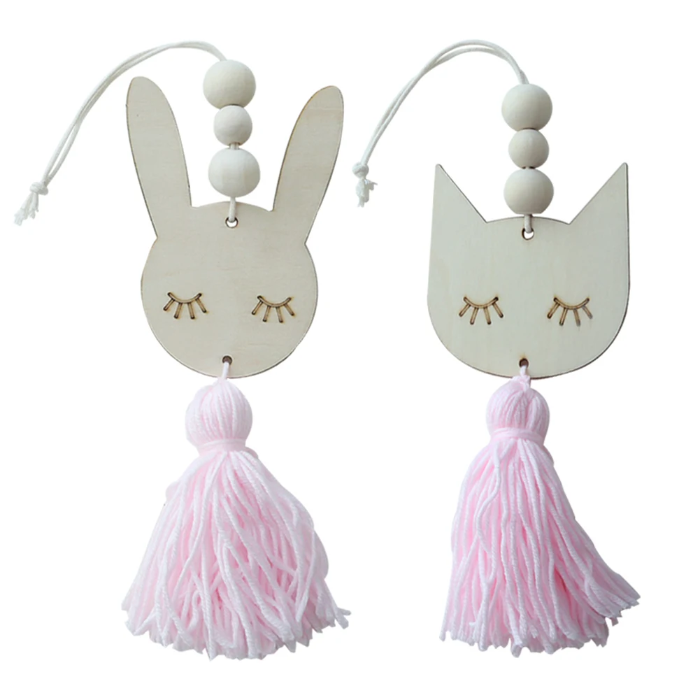 Опора Милые висит украшение ручной работы Настенный декор детей деревянный