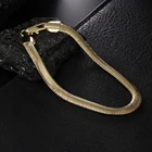 Оптовая продажа, красивый модный серебряный браслет золотого цвета для мужчин и женщин, очаровательная элегантная цепочка, Высококачественная бижутерия 6 мм, LH023