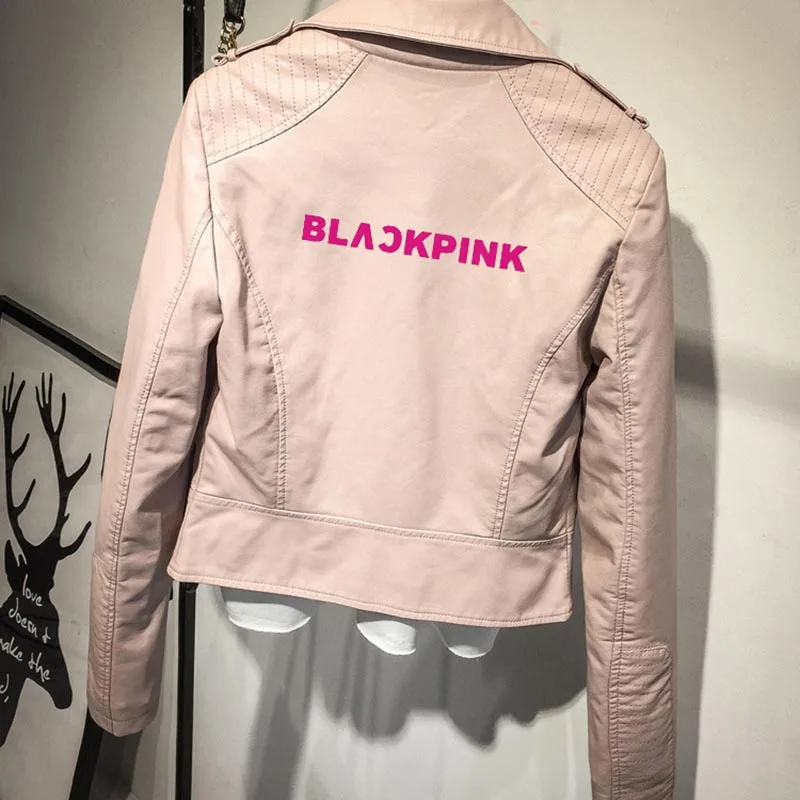Kpop BLACKPINK корейские зауженные кожаные куртки хорошего качества Женская мода уличная куртка Новая мода короткая куртка одежда
